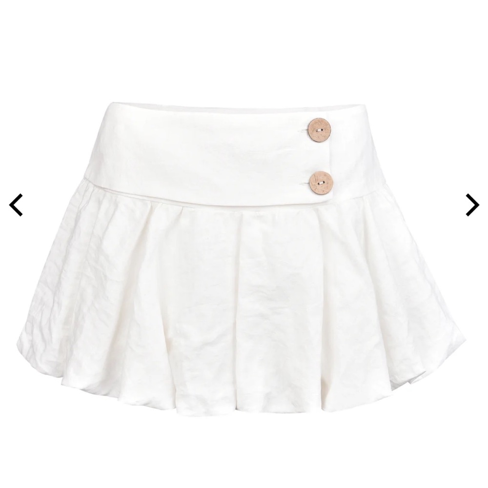 MY MUM MADE IT BUBBLE HEM MINI SKIRT - WHITE